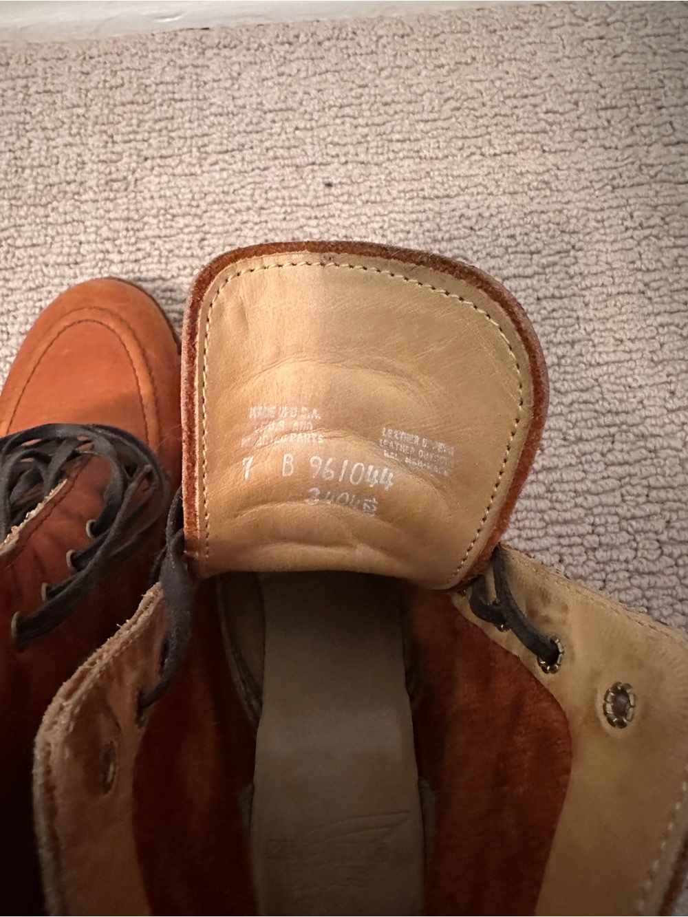 Red Wing Shoes Tan Leather Moc-Toe Heeled Boots - Picture 8 of 11